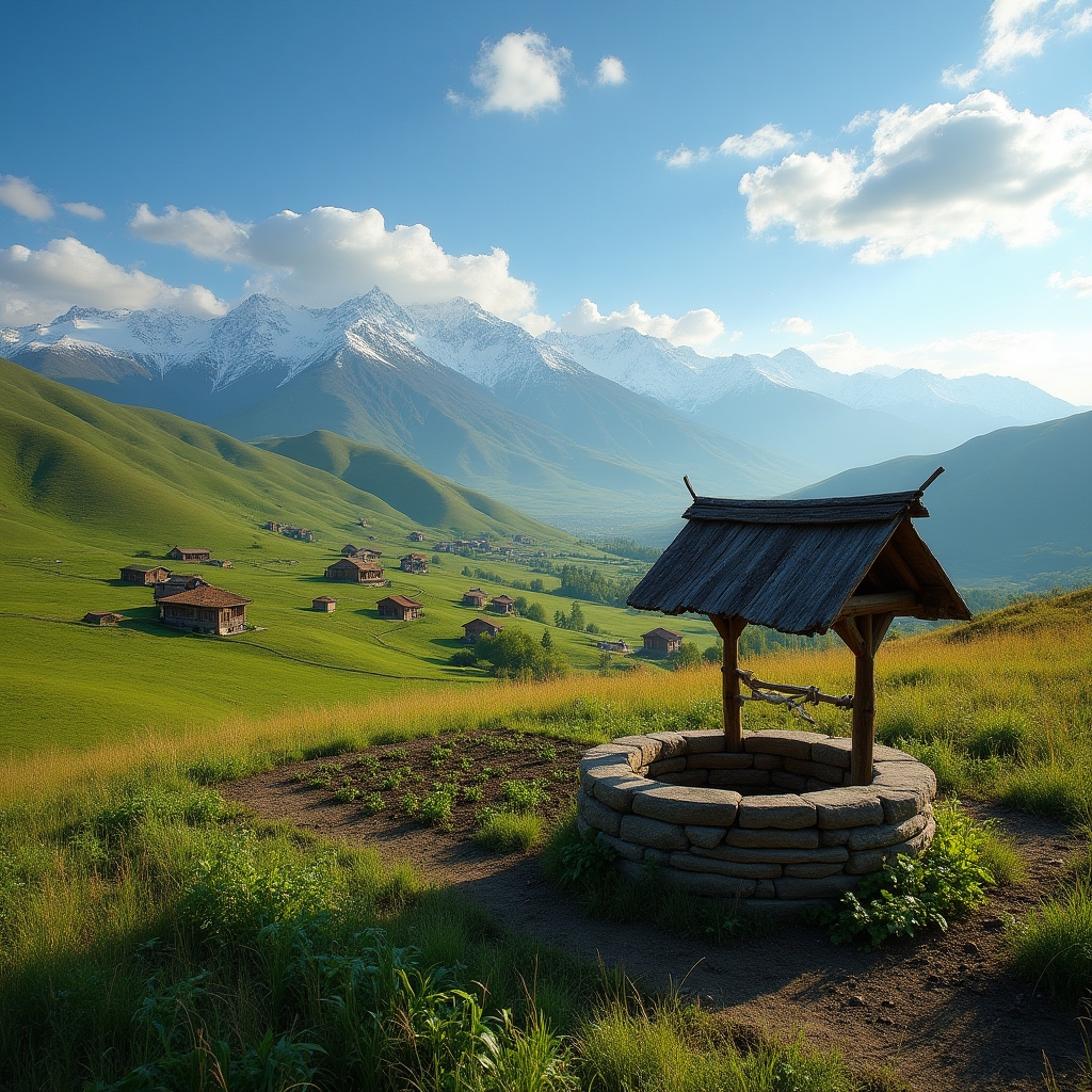 Пейзаж Алматинской области с частными домами